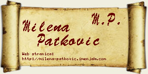 Milena Patković vizit kartica